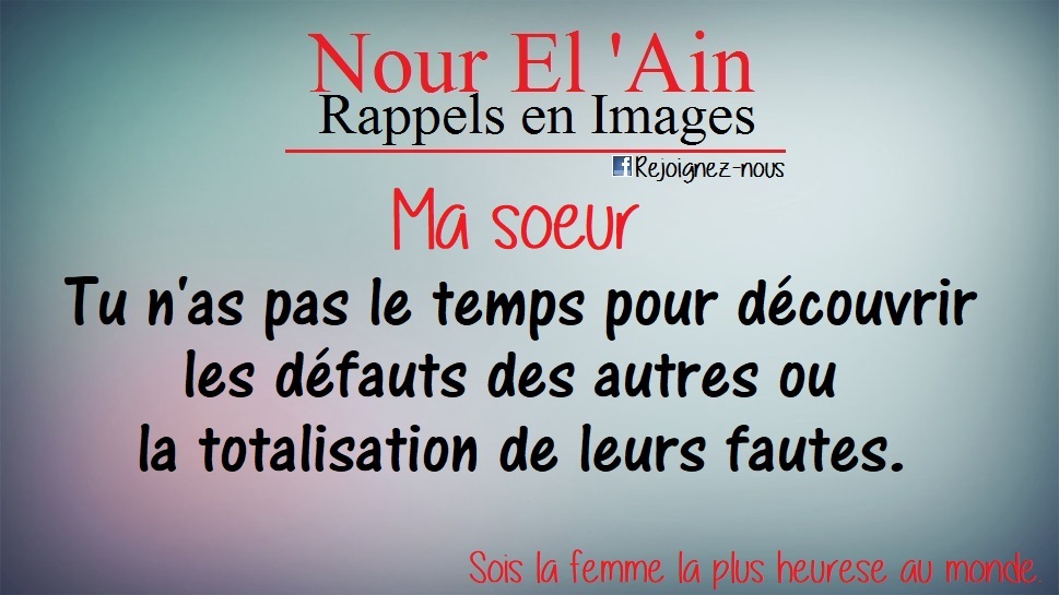 sois la femme la plus heureuse au monde